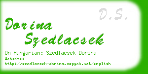 dorina szedlacsek business card